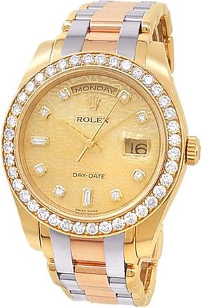 Rolex Pre-owned Rolex Day Date Automatic Chronometer Diamond Champagne Dial Mens Watch 18948 CDPM