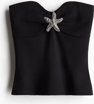 H&M Metal-detail tube top - Schwarz