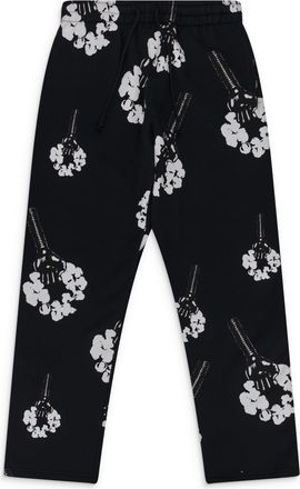 Denim Tears Black Hardies Fist Rhinestone Wreath Sweatpants