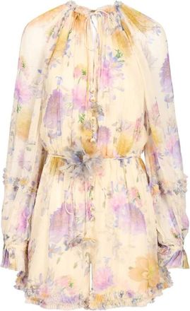 Zimmermann Jumpsuits & Playsuits, Dames, Veelkleurig, XS, Luna Ruffle Playsuit