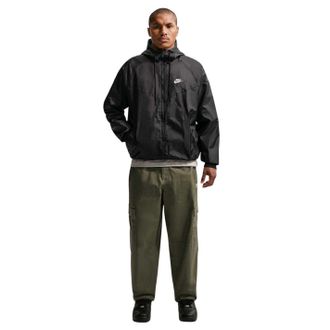 Nike Lichtgewicht Windrunner-jas met capuchon voor heren (Zwart, Wit)