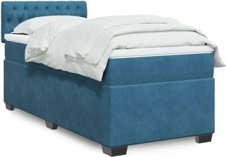 vidaXL Vidaxl - Cama Box Spring Con Colch&oacute;n Terciopelo Azul Oscuro 90x190 Cm