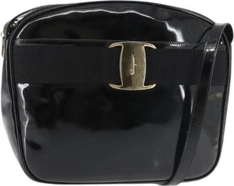 Ferragamo Pre-owned Schoudertas van gecoat canvas - Dames - Vintage Schoudertas - Zwart - ONE Size - Vintage