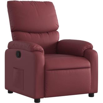 vidaXL Vidaxl - Sill&oacute;n Reclinable De Cuero Sint&eacute;tico Rojo Tinto