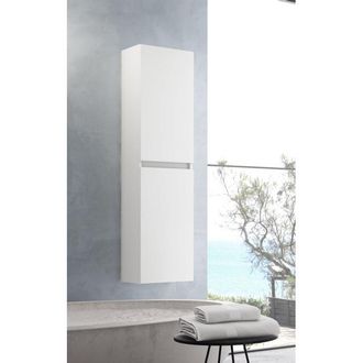 Adema Chaci Hoge Kast - 140x35x27cm - 2 deuren - mat wit