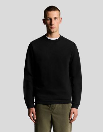 Lyle & Scott Lyle And Scott Mens Brushback Fleece Crew Neck Sweatshirt - Black - Size: 36