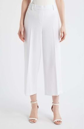 Anne Klein Wide Leg Crop Pants in Crisp White at Nordstrom, Size X-Large
