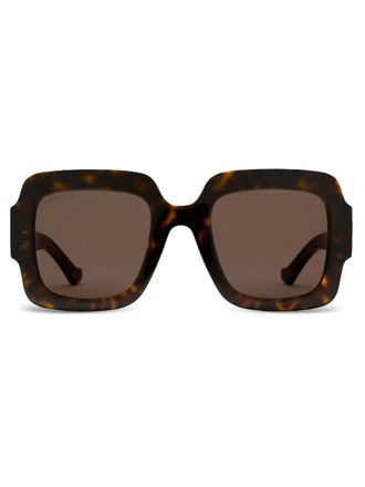 Gucci tortoiseshell square sunglasses - women - Acetate - One Size - Brown