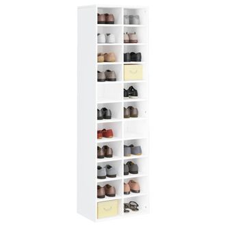 Berkfield Home Shoe Cabinet White 54x34x183 cm Engineered Wood | Size: 54 x 34 x 183 cm