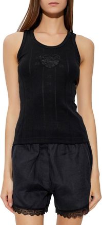 Ganni Black Round Neck Top