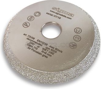 Sigma Muela Profesional 72v06s &Oslash; 115 Mm Ray 6 Para Jolly Edge 37a1d 37a1pd