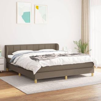 vidaXL Vidaxl - Cama Box Spring Con Colch&oacute;n Tela Gris Taupe 160x200 Cm