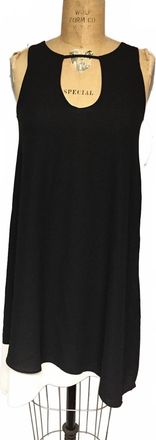 Bar III Womens Asymmetric Hem Mini Dress In Black White