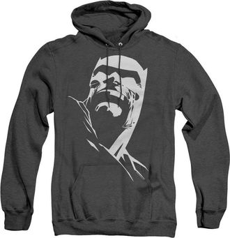 Gildan Batman Dkr Head Adult Heather Hoodie / Hooded Sweatshirt