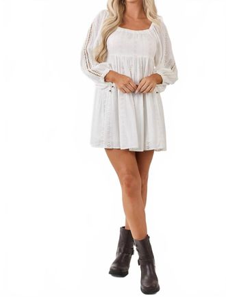 Angie Malani Eyelet Mini Dress In White