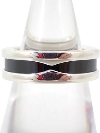 Bulgari Ceramic Sterling Silver 925 Band Ring (Pre-Owned)