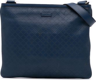 Gucci Pre-owned Womens Gg Monogram Crossbody Bag - Dark Blue Leather - One Size
