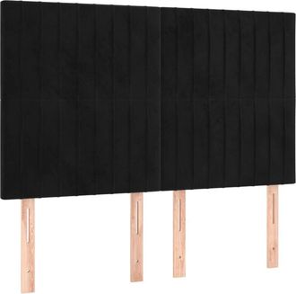 vidaXL Cabeceros 4 Unidades Terciopelo Negro 72x5x78/88 Cm Vidaxl