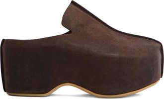 J.W.Anderson 50 mm suède muiltjes met plateauzool - Bruin
