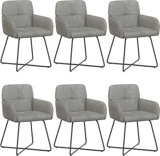 vidaXL Sillas De Comedor 6 Uds. Terciopelo Gris Claro Vidaxl