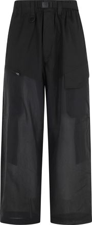 Yohji Yamamoto Black STR Integrated-Pockets Adjustable-Waistband Cotton Pants