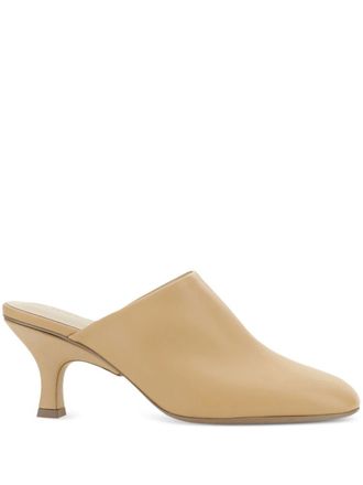 Tod's 65mm leather mules - women - Calf Leather/Calf Leather/Calf Leather - 37.5 - Neutrals