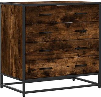 vidaXL Drawer Cabinet Smoked Oak 70x41x70 cm Engineered Wood Vidaxl