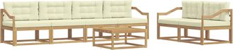 vidaXL Conjunto De Sof&aacute;s De Exterior 6 Uds. Blanco Y Crema Vidaxl