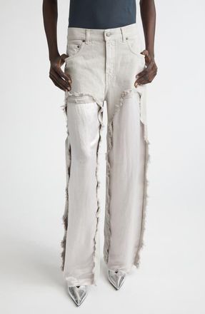 Haikure Bonnie Destroyed Wide Leg Jeans in Ice Grey at Nordstrom, Size 30