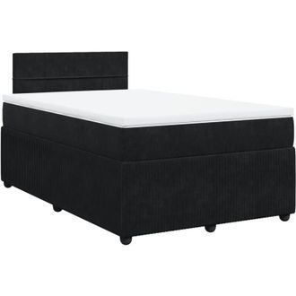 vidaXL Cama Box Spring Con Colch&oacute;n Terciopelo Negro 120x190 Cm Vidaxl