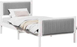 vidaXL Estructura De Cama Con Cabecera Y Gris Claro 90 X 200 Cm Vidaxl