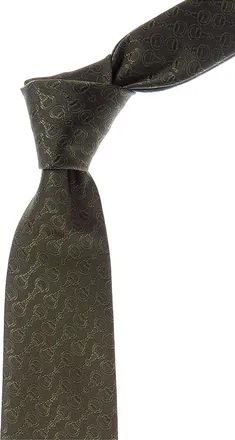 Gucci Navy Fil Jacquard Silk Tie