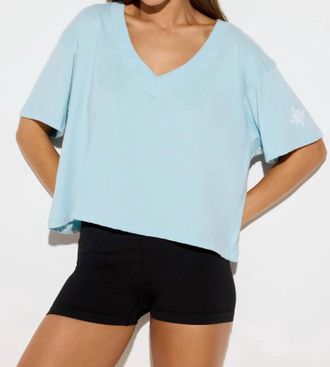 Spiritual Gangster Powerful Feliz Tee In Pacific Blue