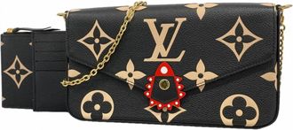 Louis Vuitton Cream Noir Chain/Shoulder Wallet (Pre-Owned)