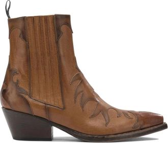 Sartore Western Stitch Leather Boots - Dames - Cowboylaarzen - Bruin - 35 EU - Leer - Schoenen