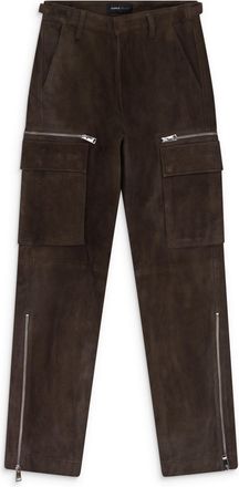 Purple SUEDE ZIP CARGO PANT BROWN CARGO PANTS