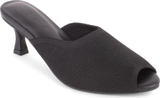 Elie Tahari Maui Peep Toe Kitten Heel Slide Sandal in Black at Nordstrom, Size 5.5