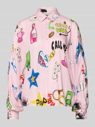 Milano Milano Italy Hemdbluse mit Knopfleiste in Rose, Gr&ouml;&szlig;e 38