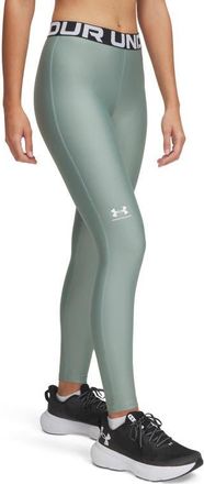 Under Armour HeatGear Leggings in Silica Green //White at Nordstrom, Size Xx-Large