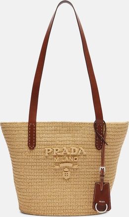 Prada Medium raffia-effect crochet basket bag