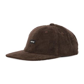 Obey Cord Label 6 Panel Strapback - Heren - Petten - Bruin - ONE Size - Katoen - Accessoires