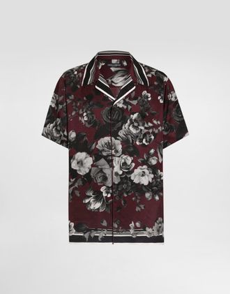 Dolce & Gabbana Peony Ramage-print Hawaii Twill Shirt - Man Shirts Multicolor 37