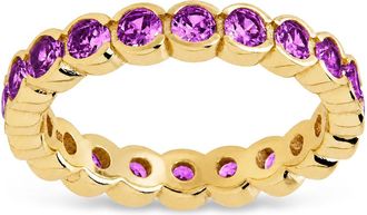 Sterling Forever Sterling Silver Amethyst Helene Bezel Eternity Band Ring