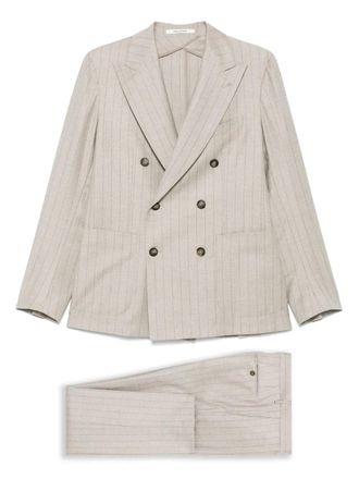 Tagliatore pinstripe double-breasted suit - Neutrals