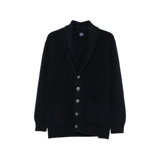 Fedeli Ribbed-knit Shawl-collar Cardigan