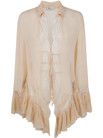 Blumarine Georgette Top With Lace
