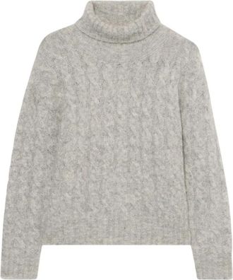 Brooks Brothers Brushed Lamswollen Turtleneck - Dames - Coltruien - Grijs - XS - Wol - Truien & Vesten