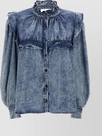 Isabel Marant ruffle detail denim shirt