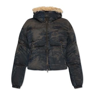 Diesel Winter Jackets, female, Gray, Size: XS Insulated jacket W-Aves-Fur