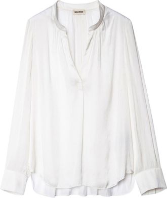 Zadig&Voltaire gathered-detail satin-weave blouse - women - Polyester - M - White